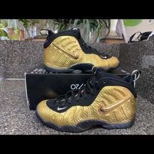 Nike Little Posite Pro GS Metallic Gold Black